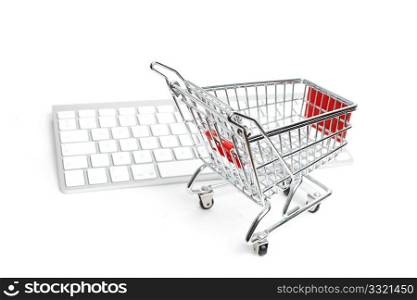 Online shopping illustrated conceptually