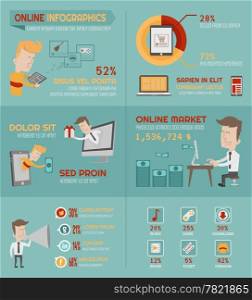 Online shopping infographics elements , eps10 vector format