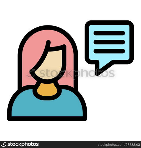 Online speaker icon. Outline online speaker vector icon color flat isolated. Online speaker icon color outline vector