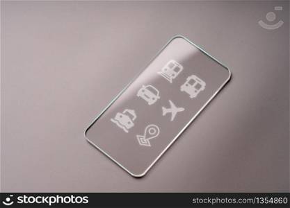 Online Travel & airplane icon application on smart phone