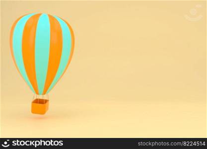 Online travel booking concept with hot air balloons 3d rendering. Good for banner, postcard and poster. Online travel booking concept with hot air balloons 3d rendering. Good for banner, postcard and poster.