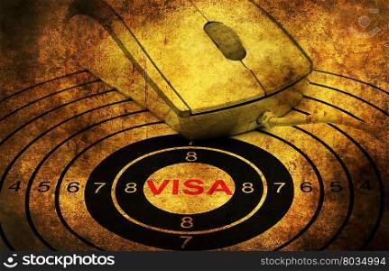 Online visa grunge concept