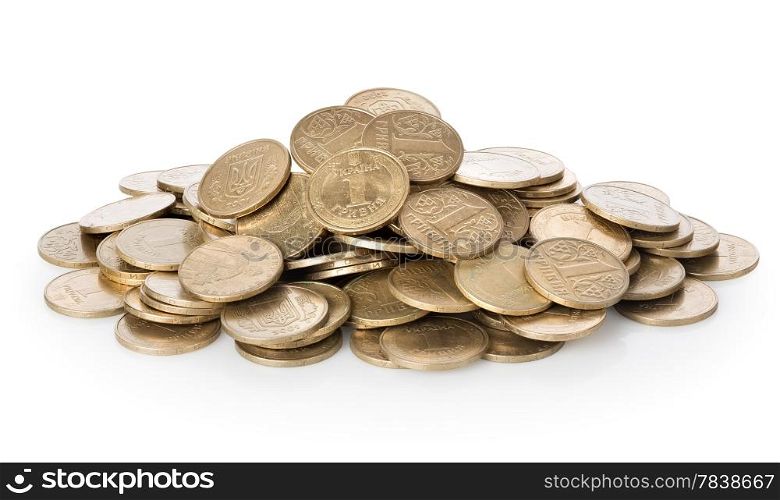 Oodles of coins isolated on a white background