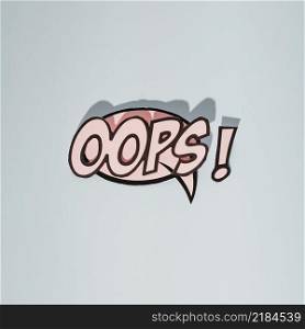 oops message comic bubble speech cartoon expression illustration gray background