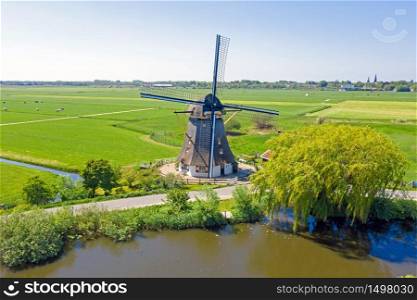 Oostzijdse Mill near Amsterdam in the countryside in the Netherlands