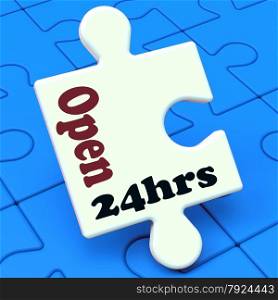 . Open 24 Hours Puzzle Showing All Day 24hr Service