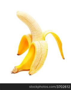 Open banana isolated