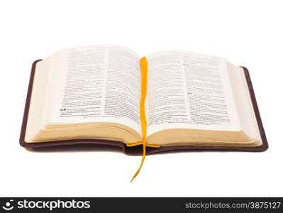open Bible isolated on a white background