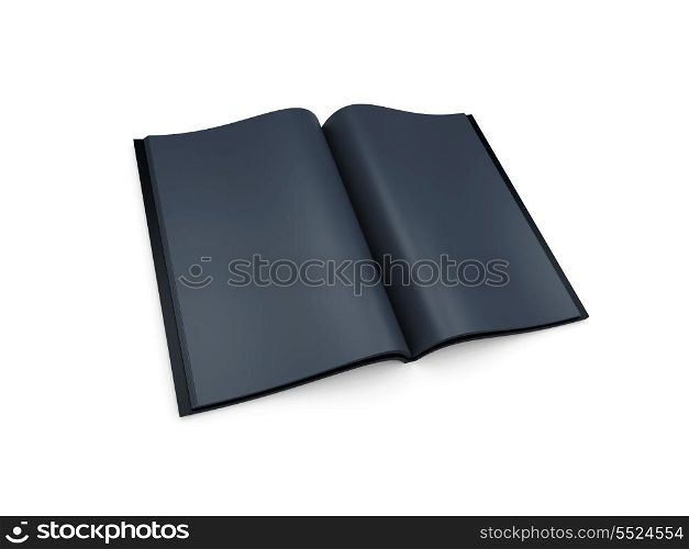 open blank black book, isolated 3d render