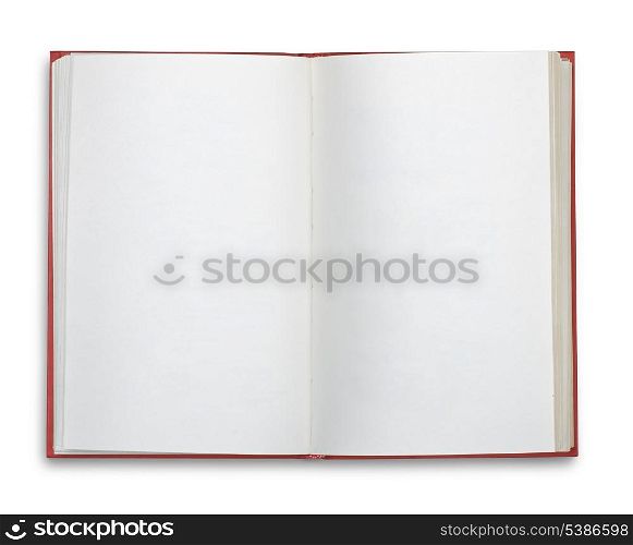Open blank book isolated on white
