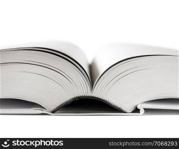 Open blank dictionary, book mockup on white background. Open blank dictionary, book on white background