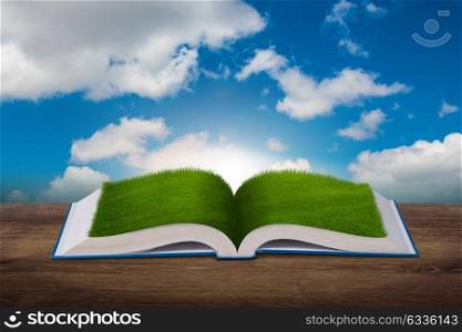 Open book in paper recycling concept - 3d rendering