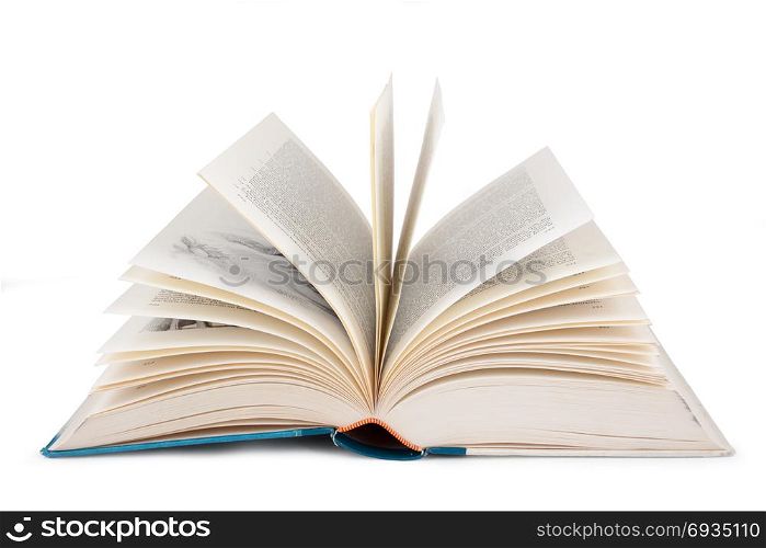 Open book isolated against a white background.
