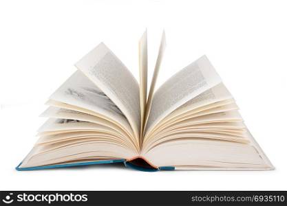 Open book isolated against a white background.