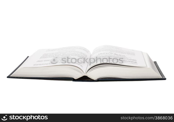 open book on white background