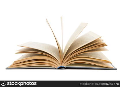 open book on white background