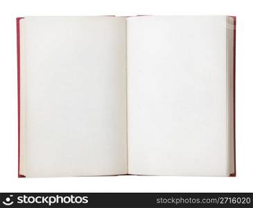 Open book with blank pages. Isolated on a white background.