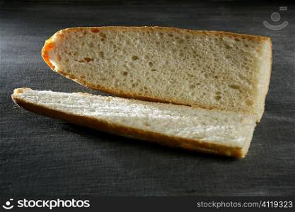 Open bread prepared to blank sandwich