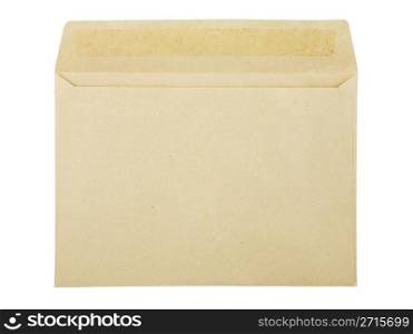 Open brown envelope isolated over white background