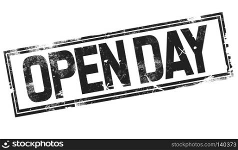 Open day word with black frame, 3D rendering