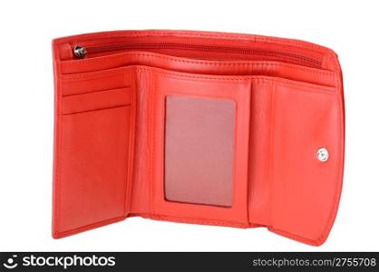 Open empty wallet. It is isolated on a white background