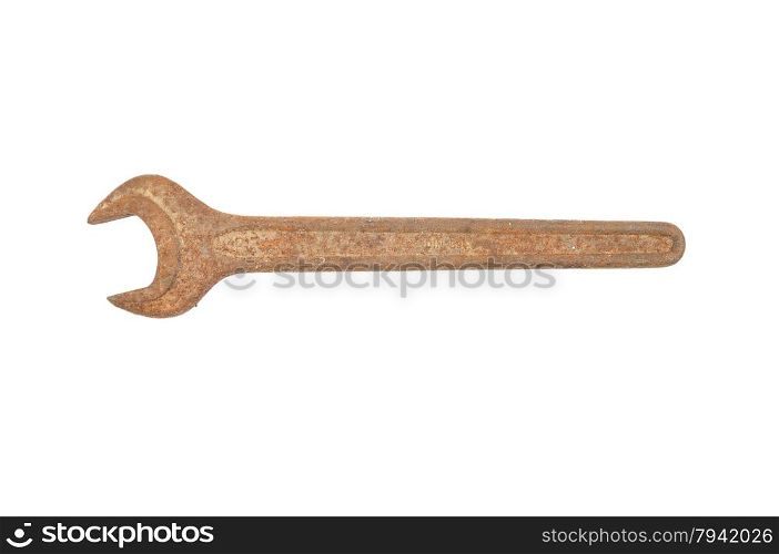 Open-end spanner on white