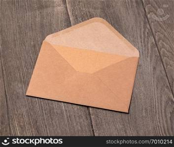open Envelope on a wooden background