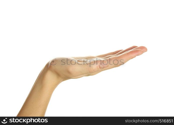 open female hand isolated on a white background