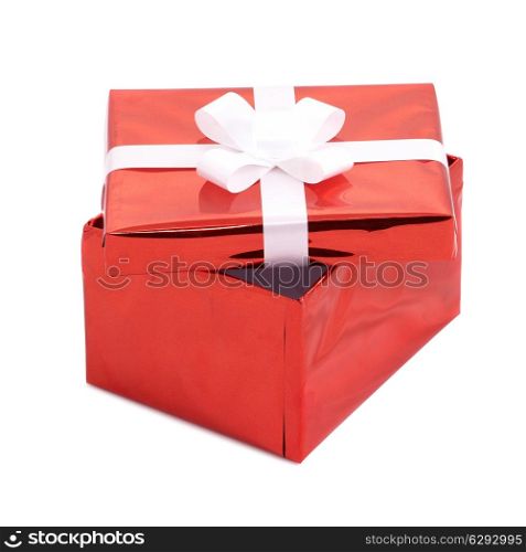 Open gift box isolated on white background