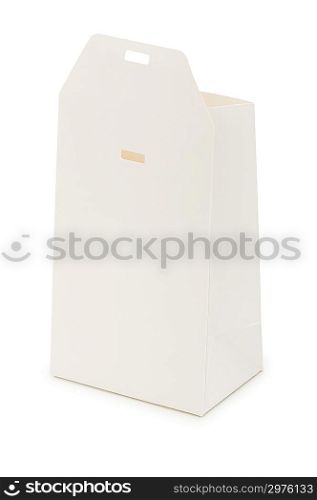 Open giftbox with red ribbon on white