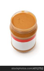 Open Jar of Creamy Peanut Butter