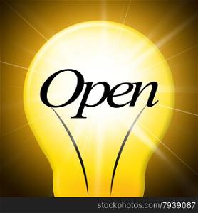 Open Lightbulb Indicating Grand Opening And Launch