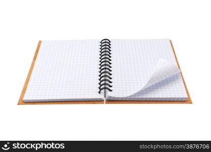 Open note pad. Isolated object.