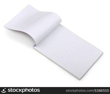 Open notebook isolated on white