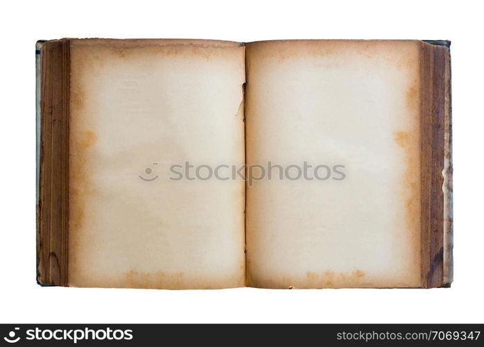 open old book isolated on white background.