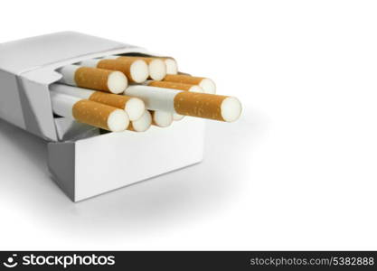 Open packet of cigarettes