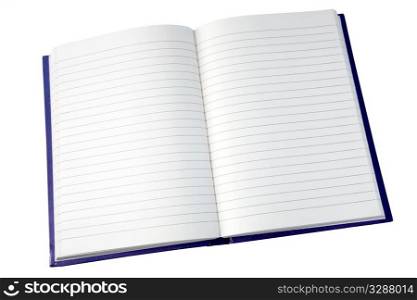 Open pages of a notebook isolated on white.