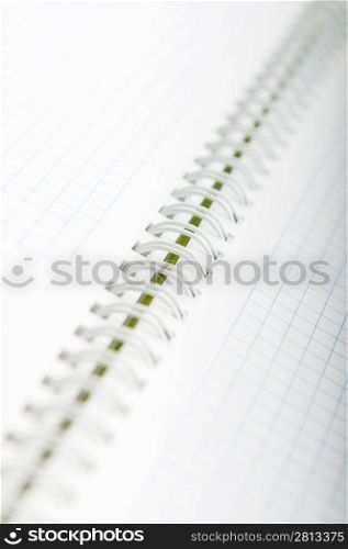 Open pages of spiral notepad