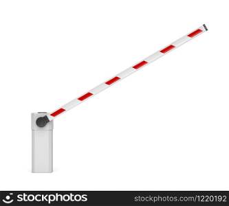 Open parking barrier on white background