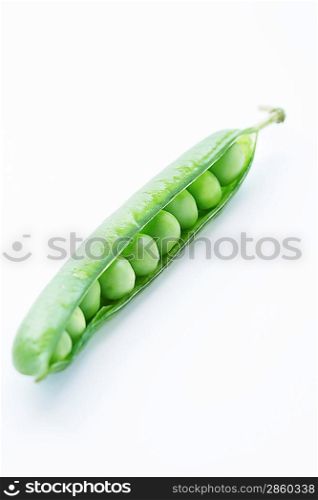 Open Pea Pod With Peas Inside