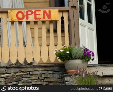 Open Restaurant, photo taken in the vilalge of Voss, Norway