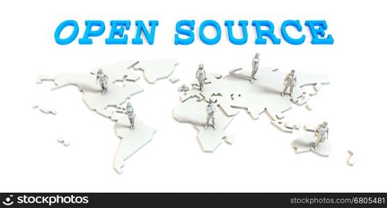 Open source Global Business Abstract with People Standing on Map. Open source Global Business