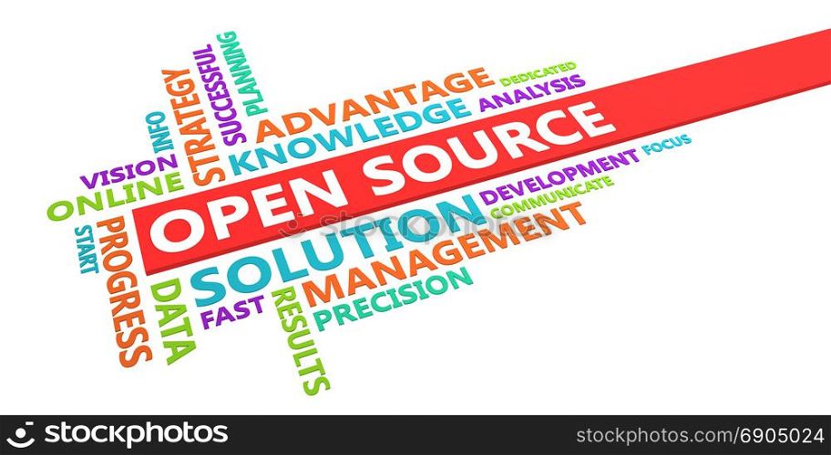 open source Word Cloud Concept Isolated on White. open source Word Cloud