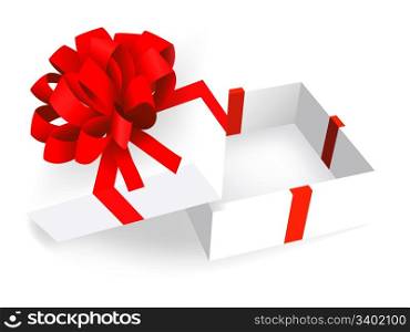 open white gift box. Vector