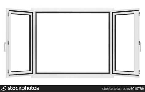 open window isolated on white background