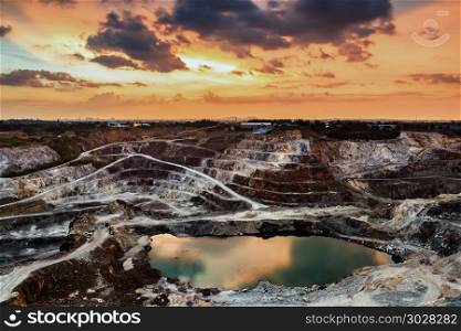 opencast mining quarry with beautiful sunlight