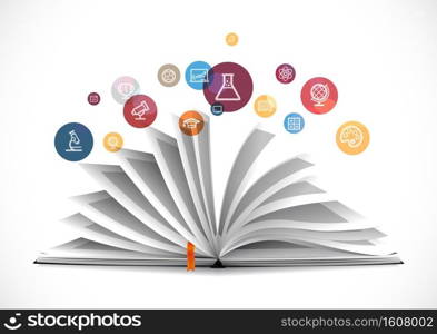 Opened book as knowledge concept