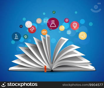 Opened book as knowledge concept 