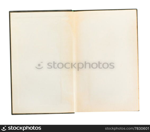 Opened book with blank pages isolated over white background