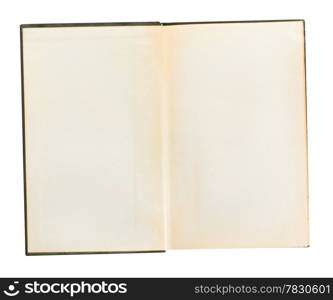 Opened book with blank pages isolated over white background